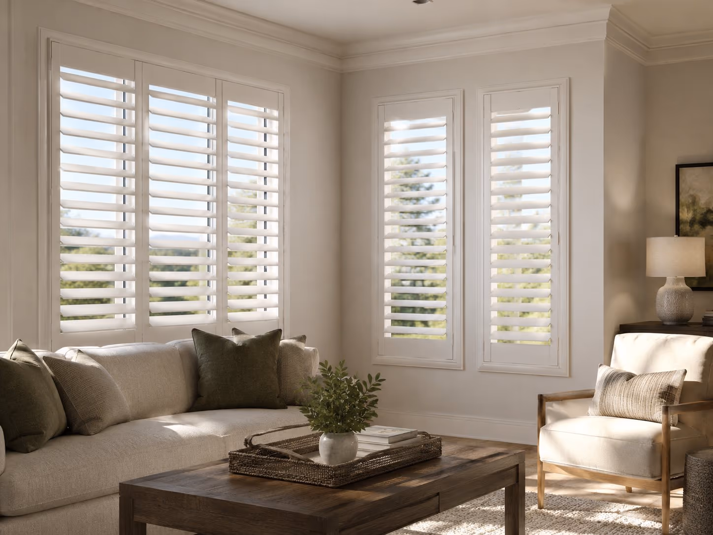 Custom shutters in a Sonoma County home